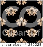 Clipart Of A Seamless Pattern Background Of Vintage Floral Royalty Free Vector Illustration