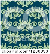 Clipart Of A Seamless Pattern Background Of Vintage Floral Royalty Free Vector Illustration