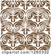 Poster, Art Print Of Seamless Pattern Background Of Brown Vintage Floral