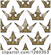 Clipart Of A Seamless Background Pattern Of Gold Crowns Royalty Free Vector Illustration