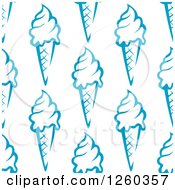 Poster, Art Print Of Seamless Background Pattern Of Blue Waffle Ice Cream Cones