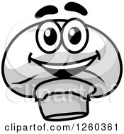 Clipart Of A Happy White Mushroom Royalty Free Vector Illustration