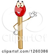 Clipart Of A Friendly Waving Match Stick Character Royalty Free Vector Illustration