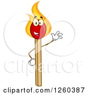 Friendly Waving Burning Match Stick Character