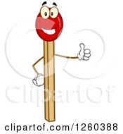 Clipart Of A Happy Match Stick Character Giving A Thumb Up Royalty Free Vector Illustration by Hit Toon
