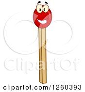 Clipart Of A Happy Match Stick Character Royalty Free Vector Illustration by Hit Toon