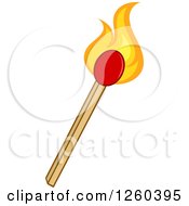 Clipart Of A Lit Match Stick Royalty Free Vector Illustration by Hit Toon