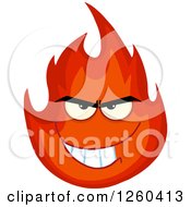Grinning Evil Fireball Flame Character