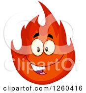 Clipart Of A Happy Fireball Flame Character Royalty Free Vector Illustration by Hit Toon