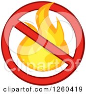 Poster, Art Print Of Fire In A Prohibited Symbol