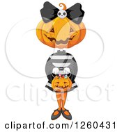 Jackolantern Halloween Pumpkin Girl Trick Or Treating