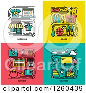 Poster, Art Print Of Shopping Goods Payment Delivery Icons