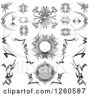 Poster, Art Print Of Black And White And Grayscale Tribal Design Elements