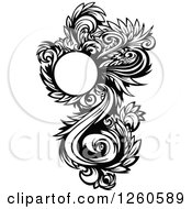 Poster, Art Print Of Black And White Ornate Floral Design Element