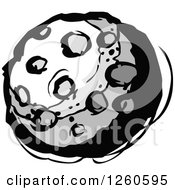 Clipart Of A Grayscale Cratered Moon Royalty Free Vector Illustration by Chromaco
