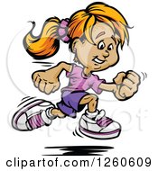Sporty White Girl Sprinting