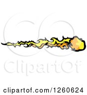 Clipart Of A Flaming Comet Royalty Free Vector Illustration