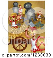 Poster, Art Print Of Hanukkah Scene Of Greek Soldiers Looting The Jewish Temple And Putting Up Stone Idols