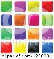 Poster, Art Print Of Square Colorful Glass Icon Buttons