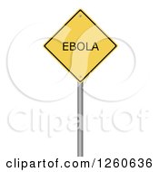Clipart Of A 3d Yellow EBOLA Warning Sign Royalty Free Illustration by oboy