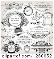 Clipart Of Quality Labels And Frames On Shading Royalty Free Vector Illustration