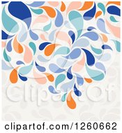Clipart Of A Background Of Blue And Orange Splashes Royalty Free Vector Illustration