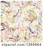 Clipart Of A Background Of Abstract Floral Royalty Free Vector Illustration
