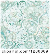 Poster, Art Print Of Background Of Blue Abstract Floral