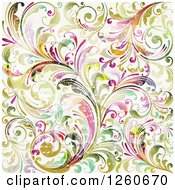 Poster, Art Print Of Background Of Abstract Floral Grunge