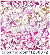 Clipart Of A Background Of Abstract Floral Grunge Royalty Free Vector Illustration