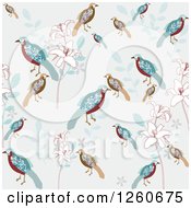 Poster, Art Print Of Background Of Floral And Birds