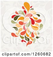 Clipart Of A Background Of Green And Orange Splashes Royalty Free Vector Illustration