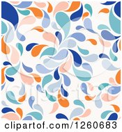Clipart Of A Background Of Blue And Orange Splashes Royalty Free Vector Illustration