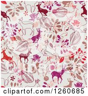 Poster, Art Print Of Background Of Deer And Flowers