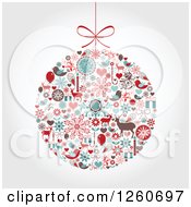 Poster, Art Print Of Retro Christmas Bauble Of Holiday Items On Shading