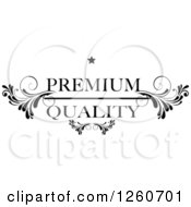 Clipart Of A Premium Quality And Floral Label Royalty Free Vector Illustration