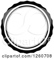 Clipart Of A Black And White Round Frame Royalty Free Vector Illustration