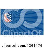 Clipart Of A Cyclist And American Shield Background Or Business Card Design Royalty Free Illustration by patrimonio