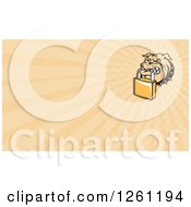 Clipart Of A Security Bulldog And Padlock Background Or Business Card Design Royalty Free Illustration