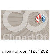 Clipart Of A Solder With An American Flag Background Or Business Card Design Royalty Free Illustration