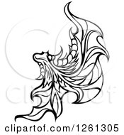 Clipart Of A Black And White Fairy Wing Royalty Free Vector Illustration by Chromaco