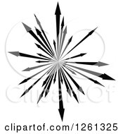 Clipart Of A Black And White Arrow Design Royalty Free Vector Illustration by Chromaco