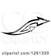 Clipart Of A Black And White Arrow Design Royalty Free Vector Illustration