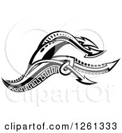 Clipart Of A Black And White Tribal Arrow Design Royalty Free Vector Illustration by Chromaco