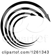 Poster, Art Print Of Black And White Curving Arrow Design