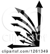 Clipart Of A Black And White Corner Arrow Design Royalty Free Vector Illustration