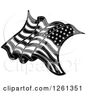 Poster, Art Print Of Black And White American Flag