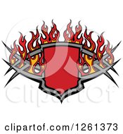 Flaming Tribal Shield Design Element