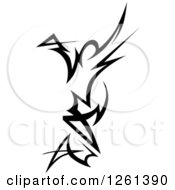 Clipart Of A Black And White Tribal Design Element Royalty Free Vector Illustration