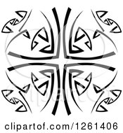 Clipart Of A Black And White Tribal Design Element Royalty Free Vector Illustration